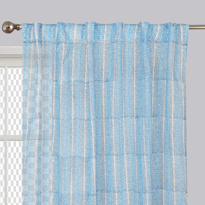 Sky Weed Handblock Printed Cotton Curtain | Single | Window, Door | 5ft, 7ft