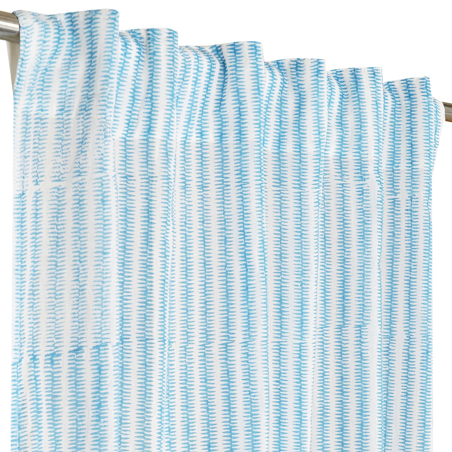 Sky Creeper Handblock Printed Cotton Curtain | Single | Window, Door | 5ft, 7ft