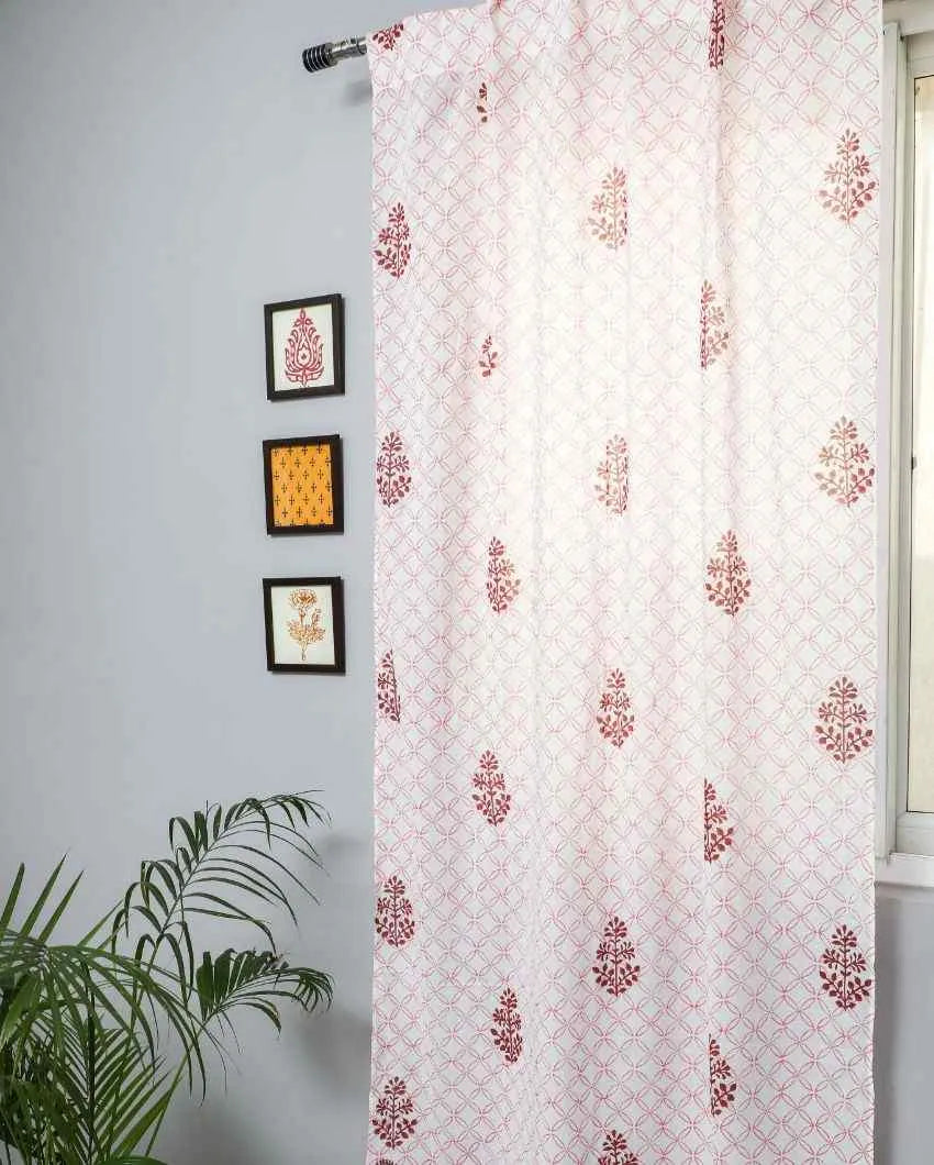 Bunz’s Red Bangles Hand Block Printed Door Curtain | 7 X 4 Ft