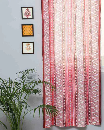 Geometric Romance Hand Block Printed Door Curtain | 7 X 4 Ft