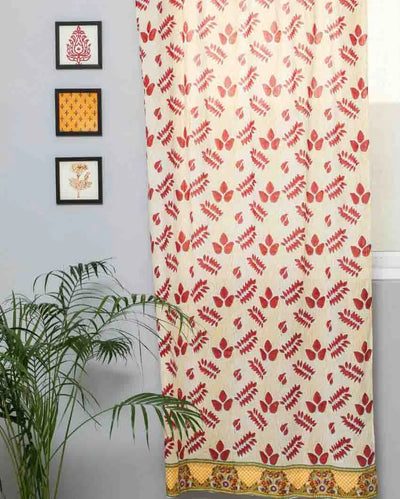 Glow Of Autum Hand Block Printed Door Curtain | 7 X 4 Ft