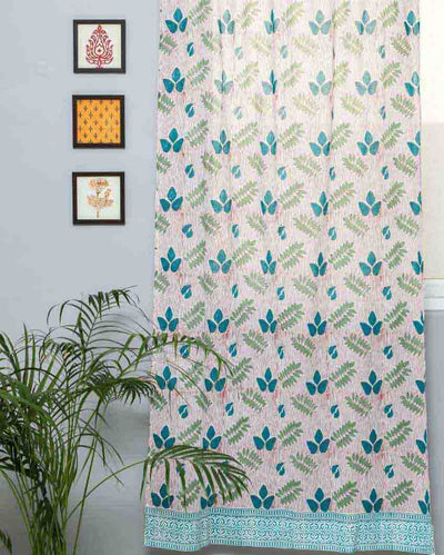 Glow Of Garden Hand Block Printed Door Curtain | 7 X 4 Ft