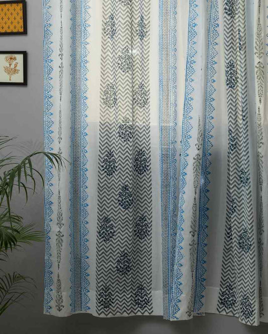 Bering Hand Block Printed Door Curtain | 7 X 4 Ft