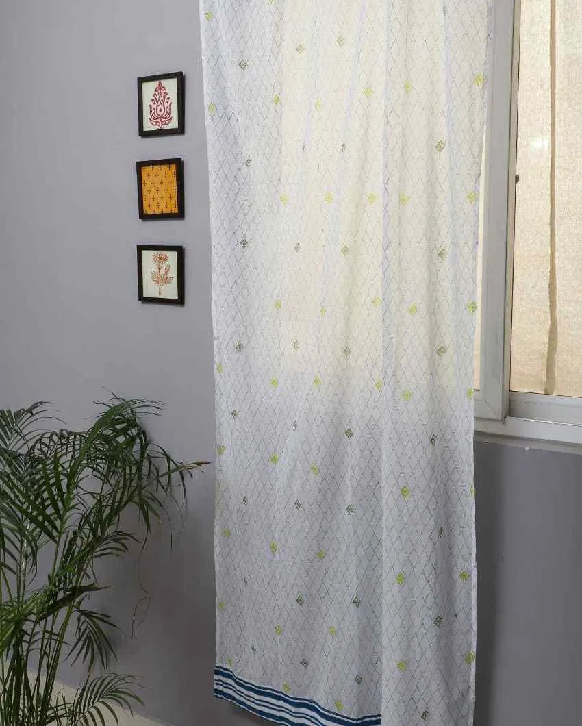 Diamond Dot Hand Block Printed Door Curtain | 7 X 4 Ft