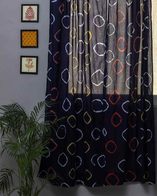 Kaleidoscopic Hand Block Printed Door Curtain | 7 X 4 Ft