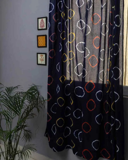 Kaleidoscopic Hand Block Printed Door Curtain | 7 X 4 Ft