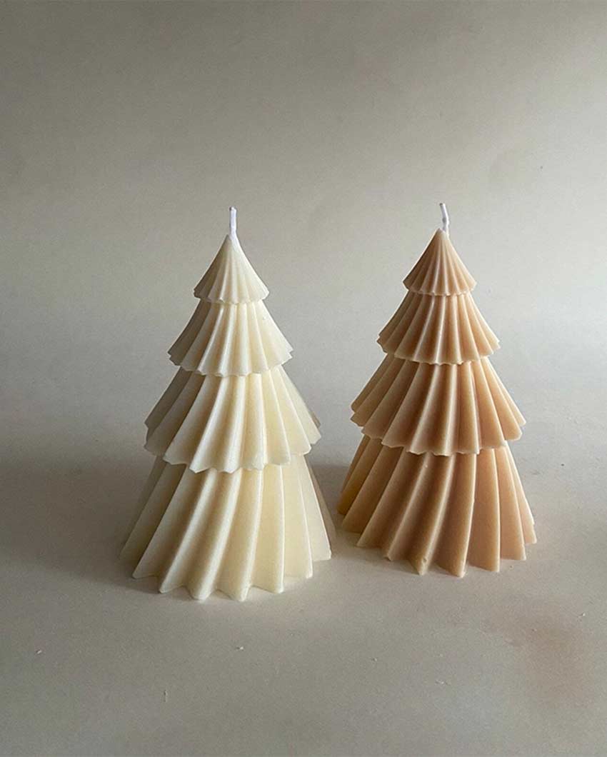 Elegant Christmas Tree Soy Wax Candle | Set of 2 | 7.6 x 10.2 cm / 3 x 4 inches