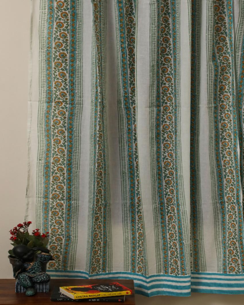 Wall Creepers Handblock Printed Cotton Window Curtain | 5 ft | Single