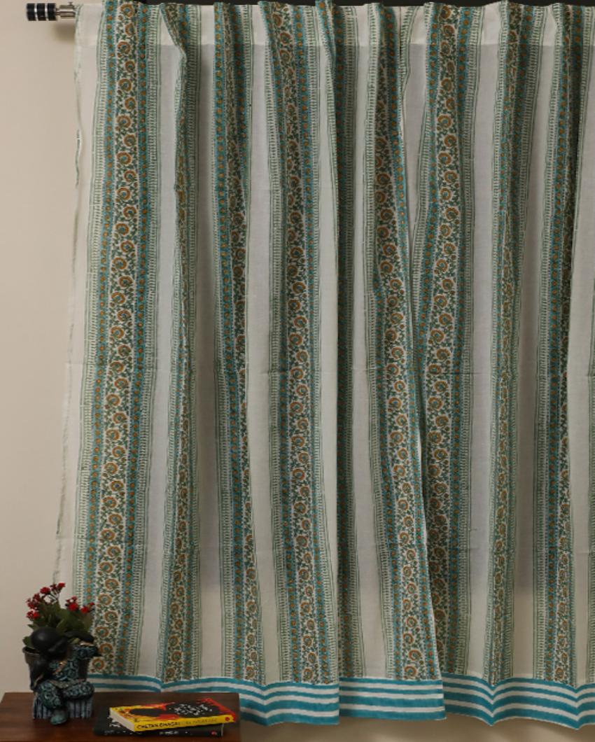 Wall Creepers Handblock Printed Cotton Window Curtain | 5 ft | Single