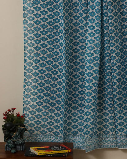 Ambar Handblock Printed Cotton Window Curtain | 5 ft | Single