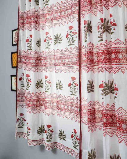 Made On Earth Hand Block Printed Window Curtain | 5 X 4 Ft