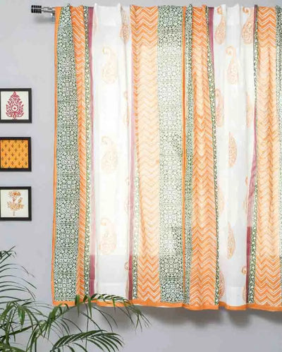 Golden East Hand Block Printed Window Curtain | 5 X 4 Ft