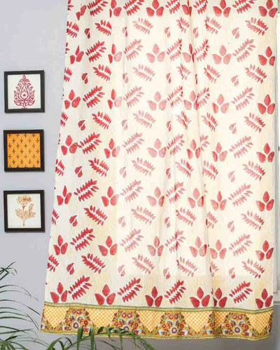 Glow Of Autum Hand Block Printed Window Curtain | 5 X 4 Ft