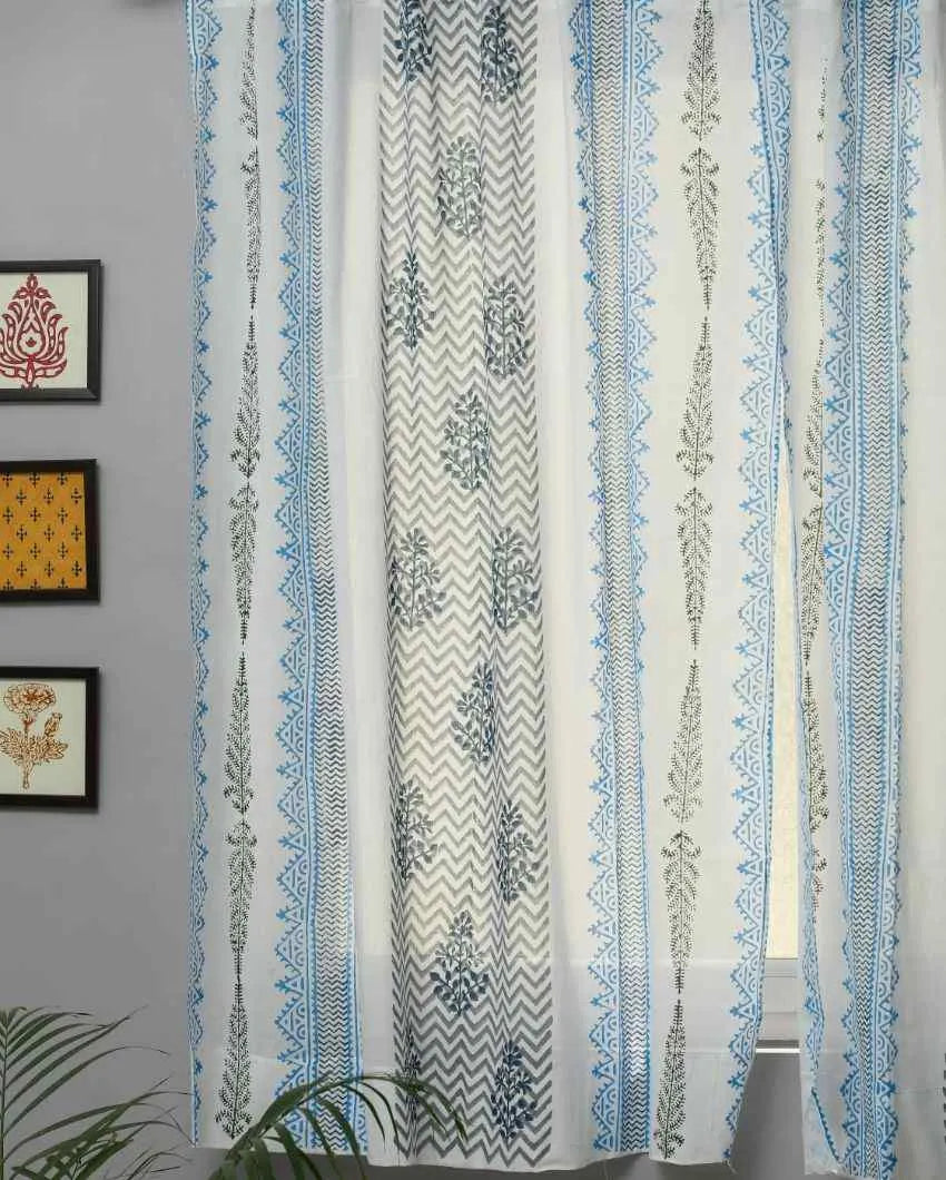 Bering Hand Block Printed Window Curtain | 5 X 4 Ft