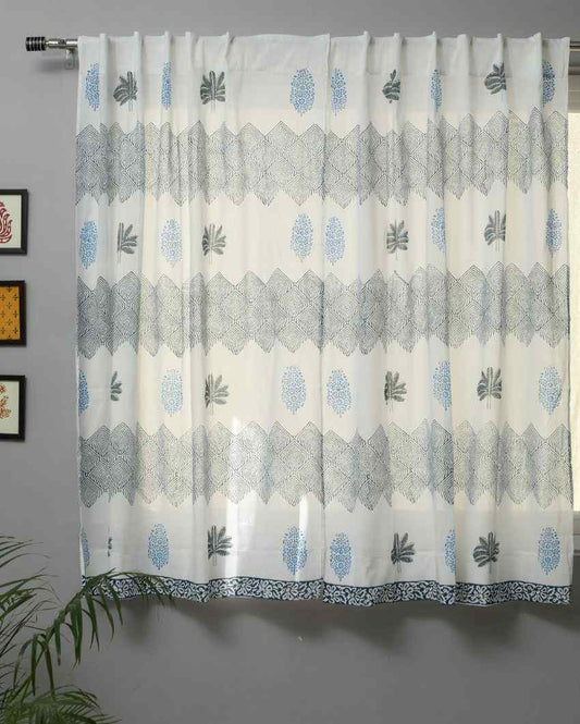 Vibrant Hand Block Printed Window Curtain | 5 X 4 Ft