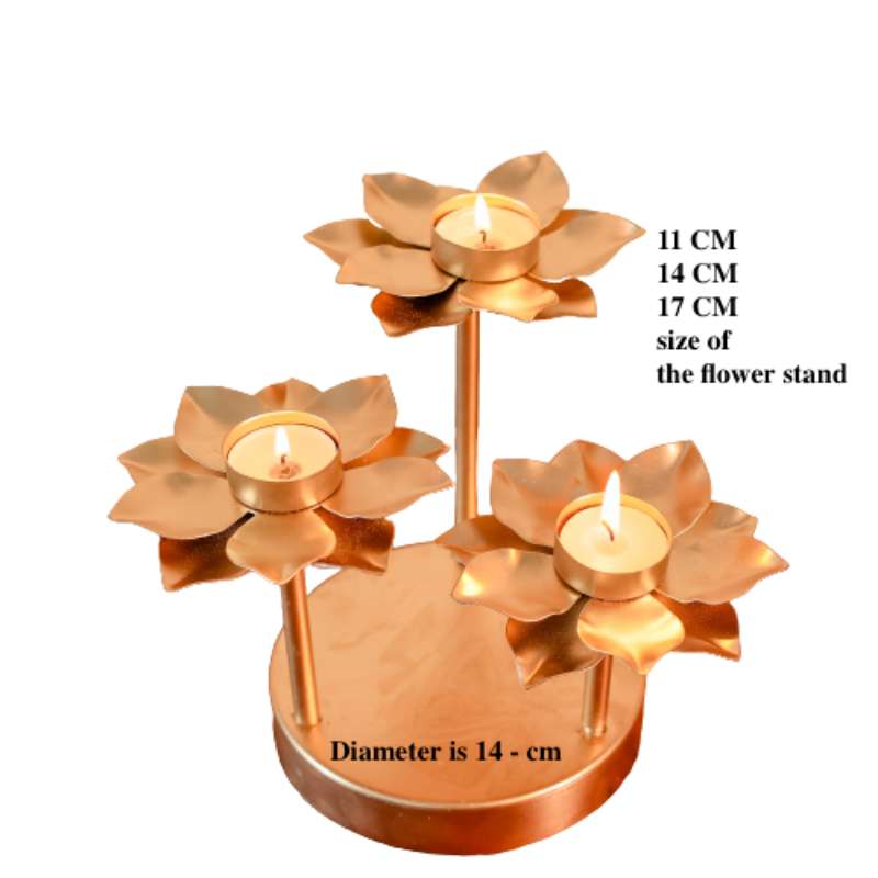 Gold Floral Candle Tealight Holder