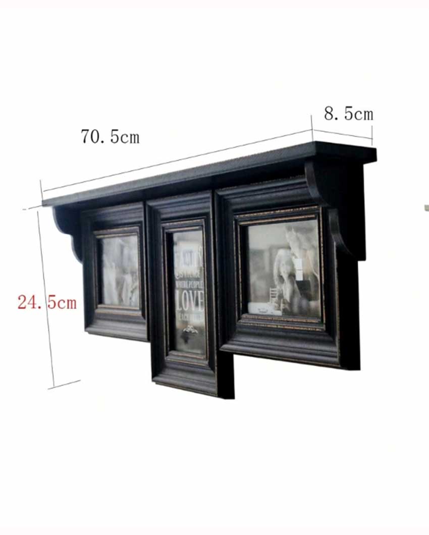 Three Photoframe With Shelf