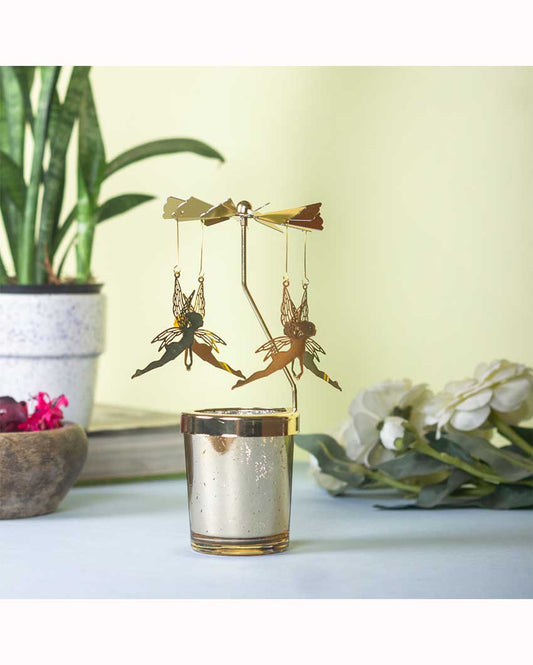 Angel Rotating Candle Holder With Tea Light Stand