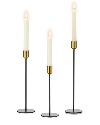 Modern Metal Candle Stick Holders | Set of 3