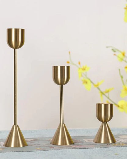 Stylish Metal Candle Stick Holders | Set of 3