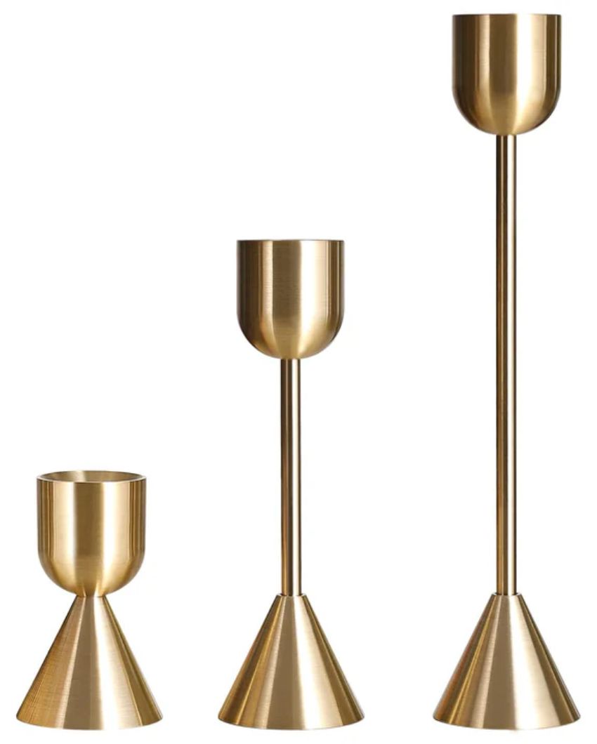 Stylish Metal Candle Stick Holders | Set of 3