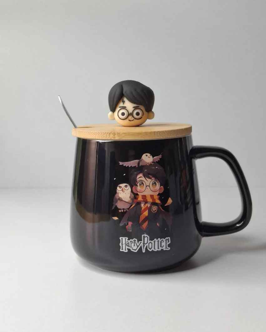 Playful Brown & Black Cute Harry Potter Printed Ceramic Coffee Mug