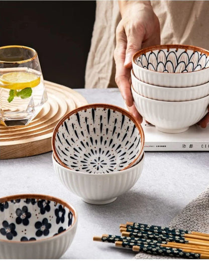 Unique Porcelain Serving Bowls | Set of 6 | 5 x 3 inches