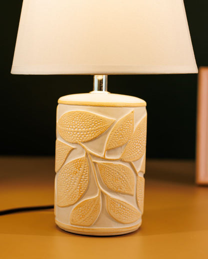 Luxury Leafy Print Ceramic Table Lamp | 8 x 13 inches