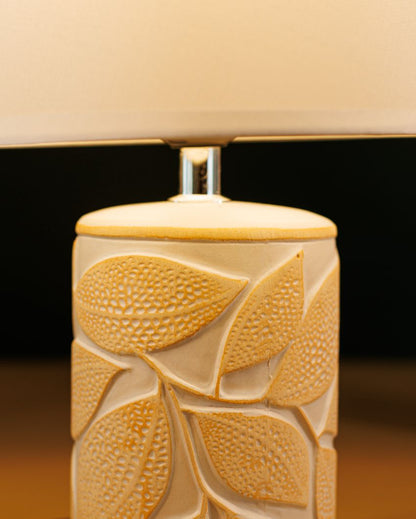 Luxury Leafy Print Ceramic Table Lamp | 8 x 13 inches