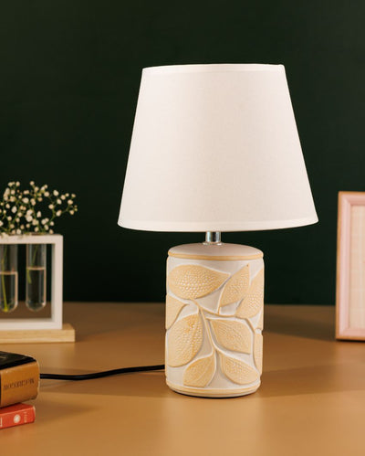 Luxury Leafy Print Ceramic Table Lamp | 8 x 13 inches