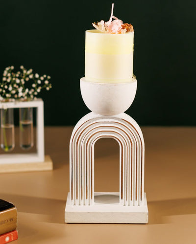 Minimalist Resin Pillar Candle Holder | 4 x 5 x 9 inches