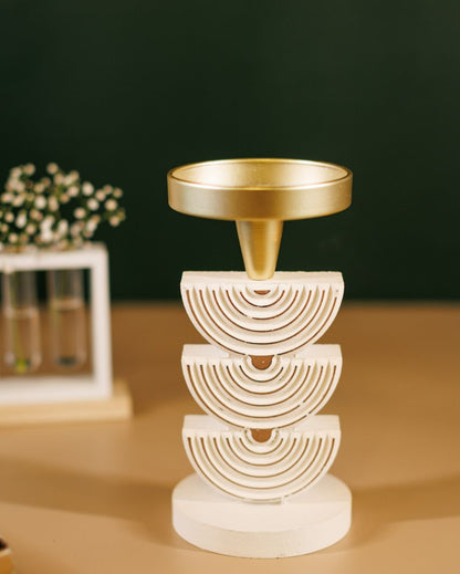 Nordic Style Resin Pillar Candle Holder | 5 x 4 x 9 inches