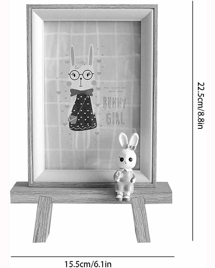 Pink Bunny Wooden Photo Frame With Rabbit