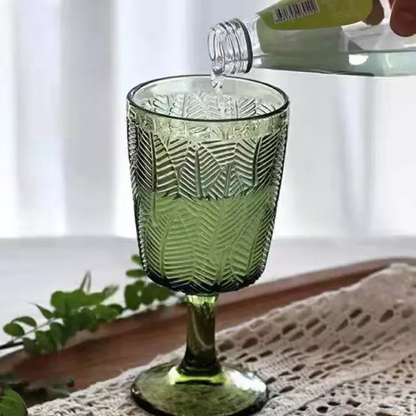 Vintage Leaf Embossed Wine & Champagne Glasses | 350ml | Set Of 2