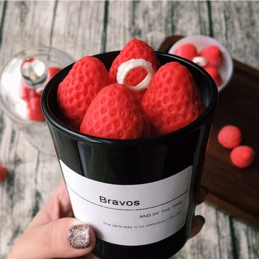 Strawberry Candle Jar | Multiple Colors | Single | 3.15 x 3 inches