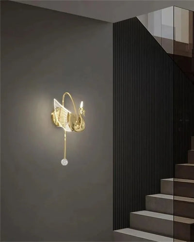 Swan Gold Design Indoor Metal & Acrylic Wall Light