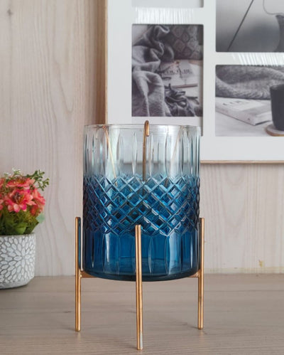 Metal & Glass Tea Candle Holder | 4.33 x 6.7 inches