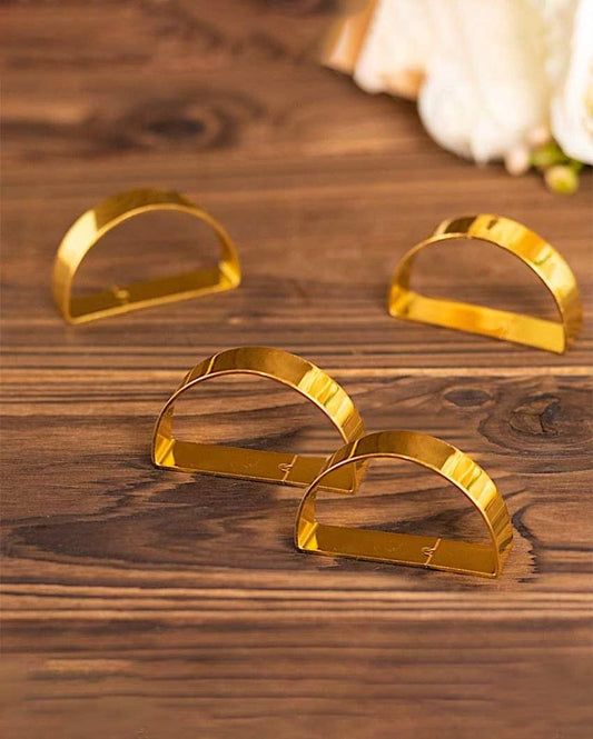 Decorative Metal Napkin Rings | Set Of 4