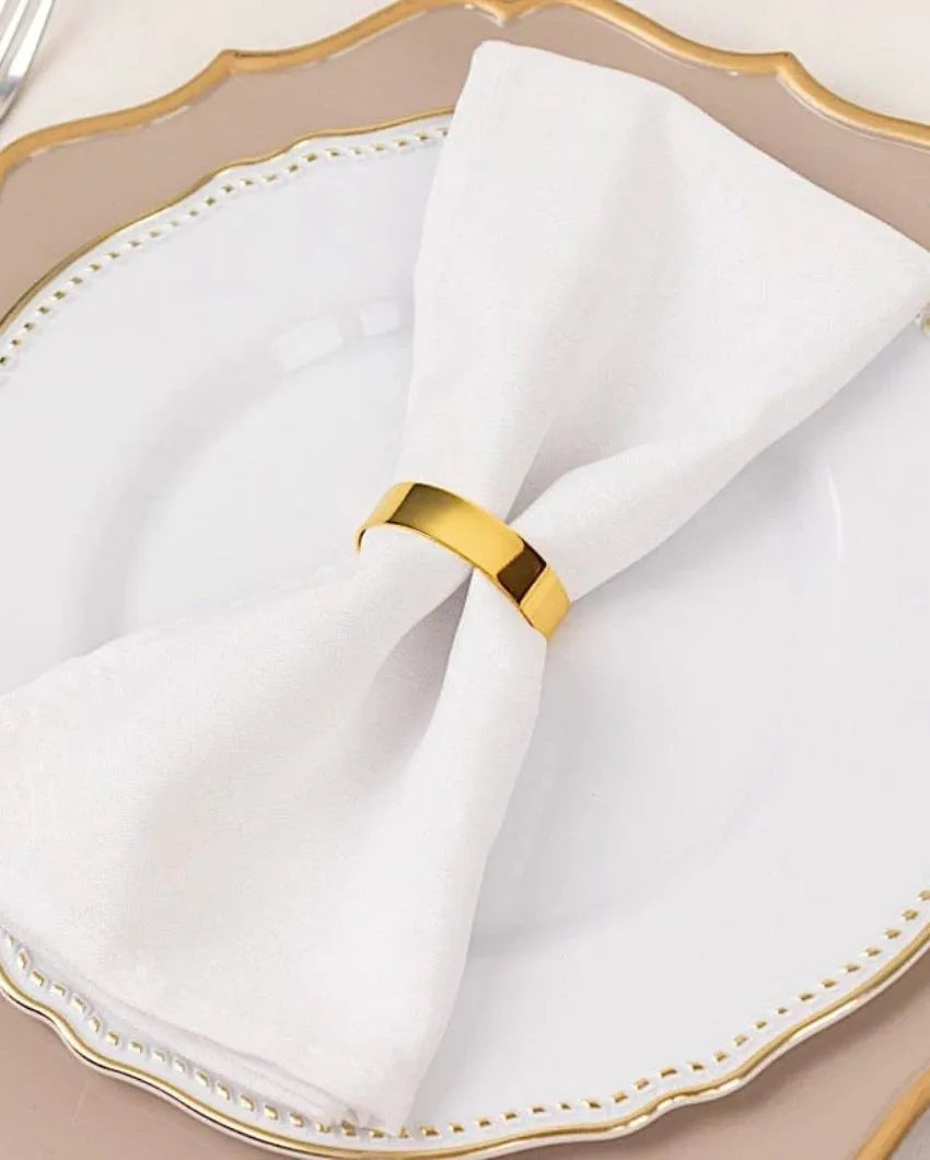 Decorative Metal Napkin Rings | Set Of 4