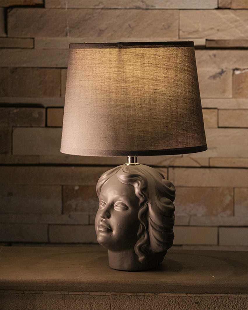 Nordic Clay Grey Shade Table Lamp | 4 x 4 x 12 inches