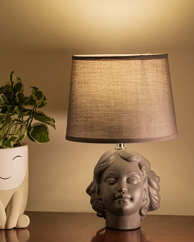 Nordic Clay Grey Shade Table Lamp | 4 x 4 x 12 inches