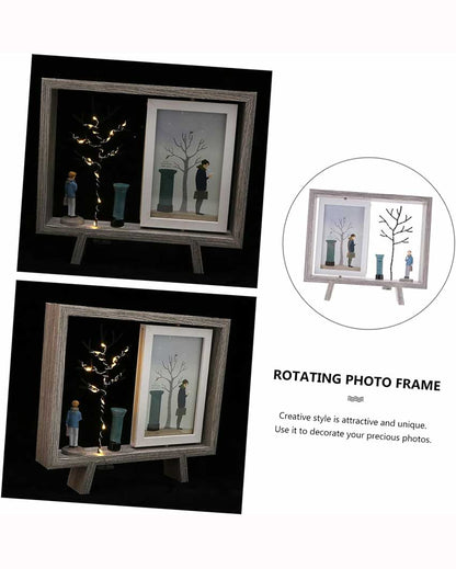 Dual Photoframe Standing Man With Led Light