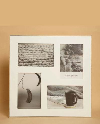 Beautiful Wooden Photo Frame With 4 Photo Memories | 12.5 x 12.5 inches