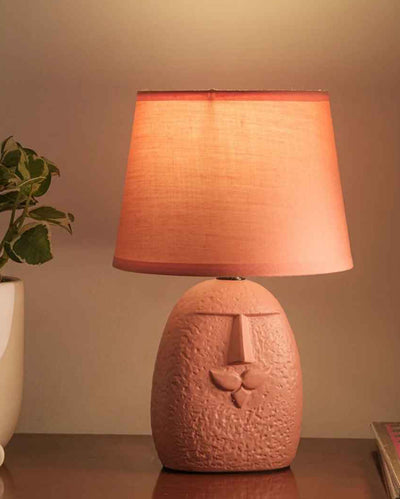 Rustic Terracotta Orange Moustache Table Lamp with Shade | 22 x 43 inches