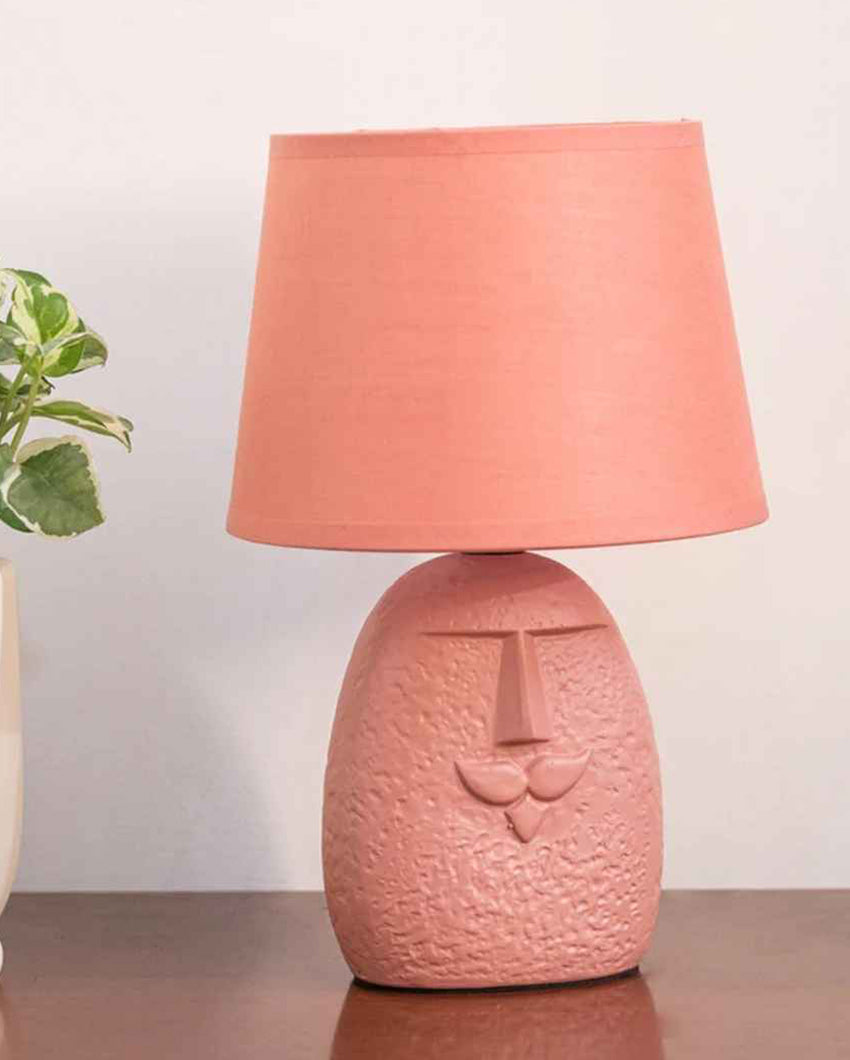 Rustic Terracotta Orange Moustache Table Lamp with Shade | 22 x 43 inches