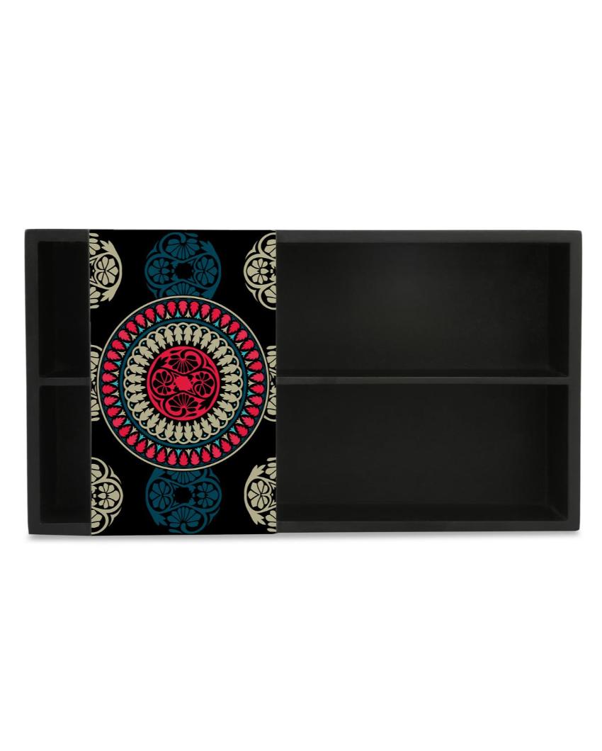 Timeless Mandala Design Black Cutlery Holder | 9 x 5 x 2 inches