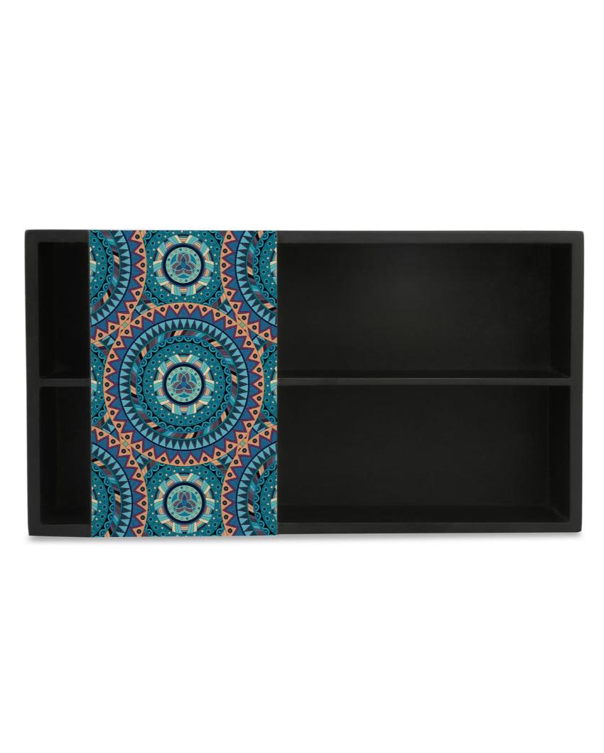 Sophisticated Mandala Design Black Cutlery Holder | 9 x 5 x 2 inches