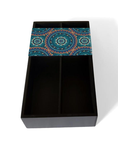 Sophisticated Mandala Design Black Cutlery Holder | 9 x 5 x 2 inches