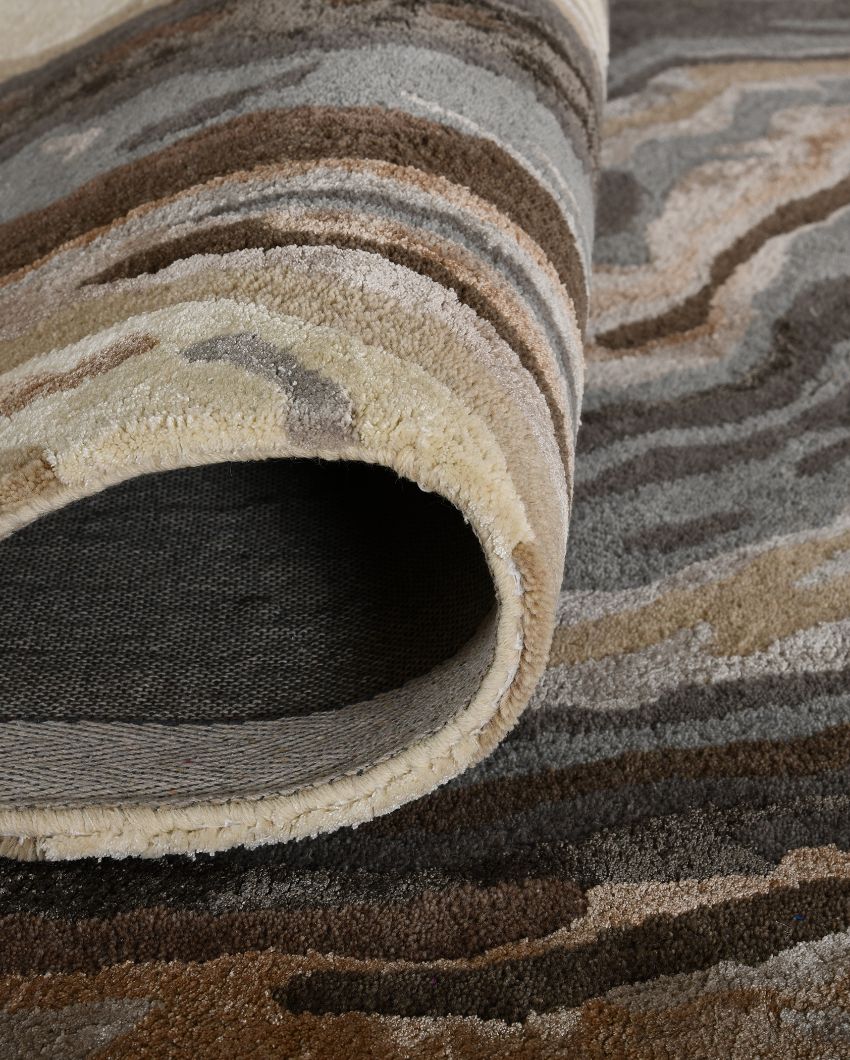 Sand Abstract Pattern Hand Tufted Carpet