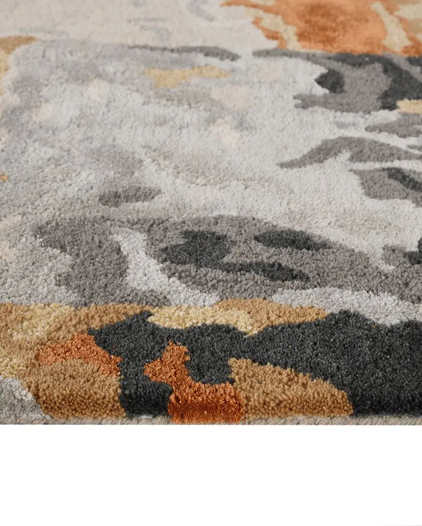 Silver Abstract Pattern Hand Tufted Carpet